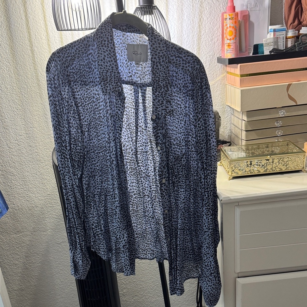 Rails Leopard Print Sheer Blouse